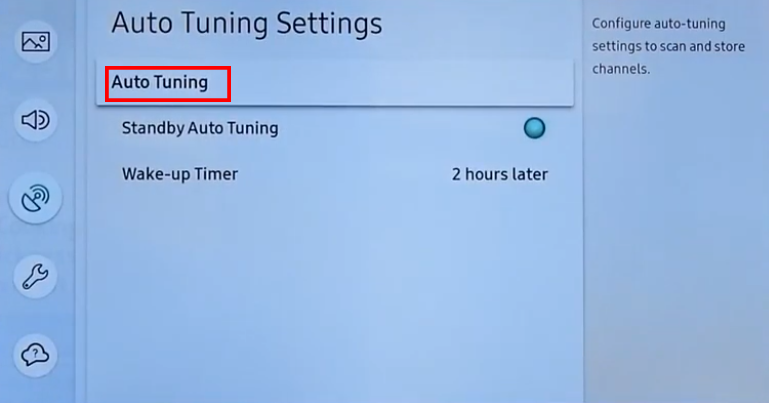 Samsung how to auto tune without